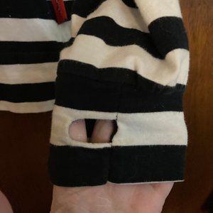 Living Dead Souls Black and White Striped Cat-Ear Hoodie